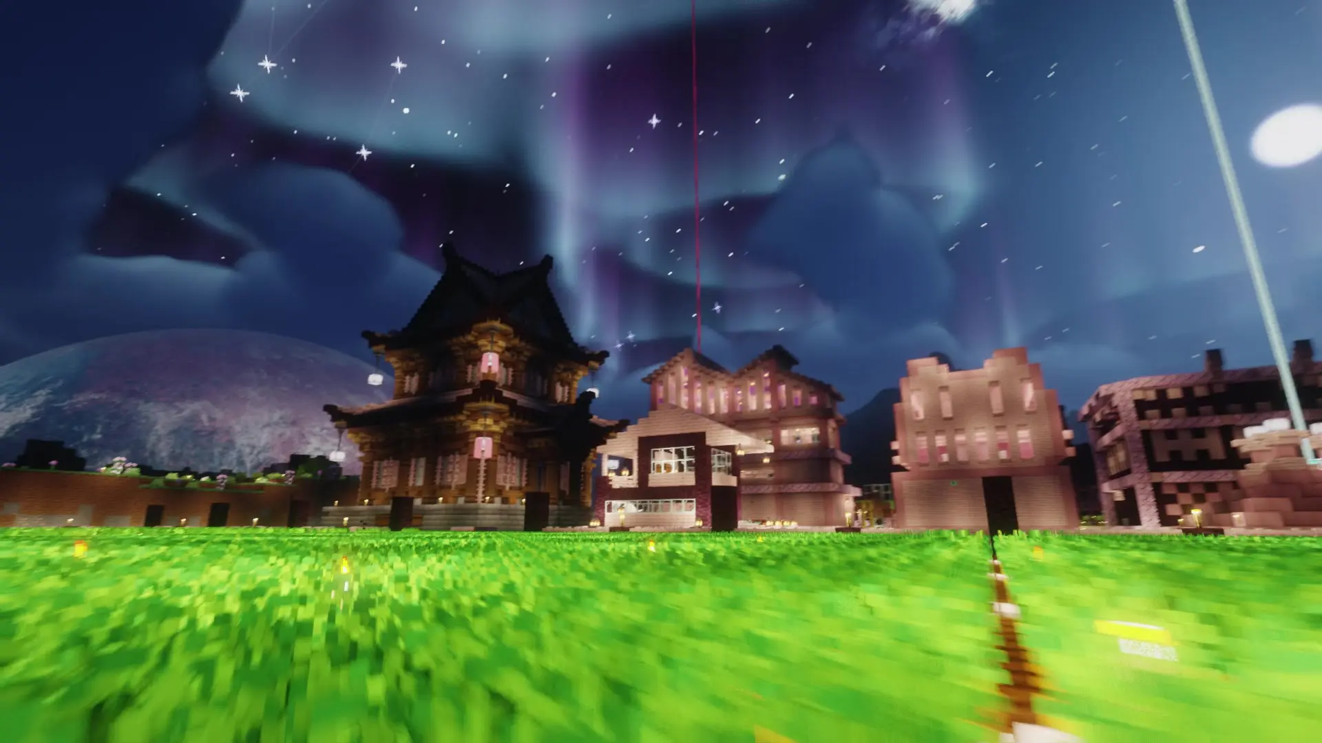 哈基米服务器 cherry-blossom-kingdom 公会星空下的城镇建筑