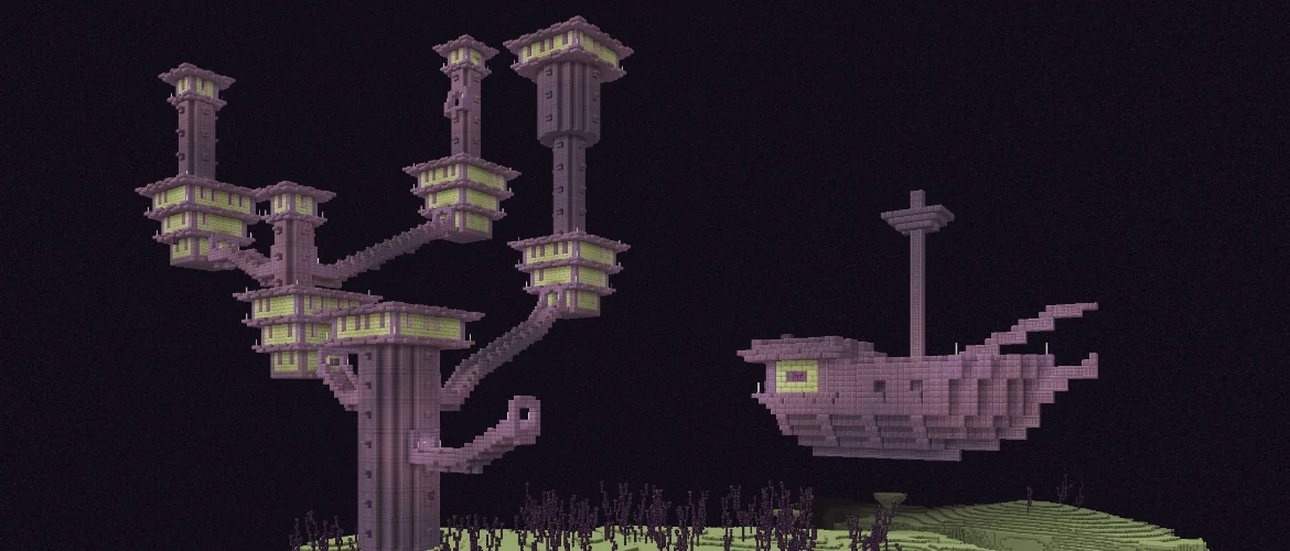 Minecraft 末地维度游戏画面示意
