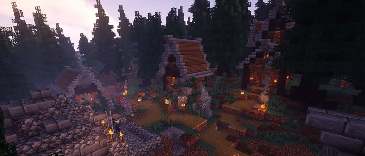 Minecraft 建筑与自然地貌示意